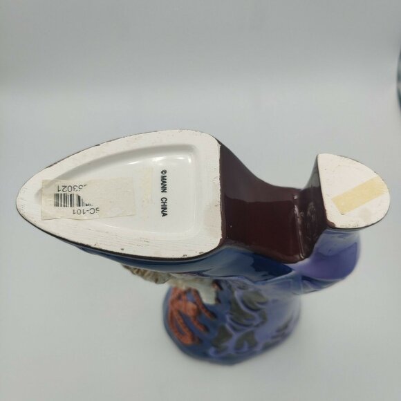 Victorian Boot Vase With Kitten Purple Ceramic Cat Figurine Cottagecore - Picture 8 of 13